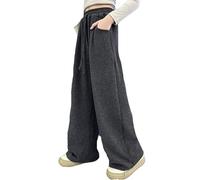 Pantaloni alla Moda per Ragazze Larghi Ragazza Abbigliamento a Gamba Larga Joggers Sweatpants Morbido Elastico Vita Y2K Streetwear Vintage