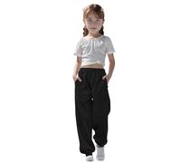 Pantaloni alla Moda per Ragazze Larghi Ragazza Abbigliamento Cargo da Bambina Stile Hip Hop Fashion Adolescenti