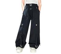Pantaloni alla Moda per Ragazze Palazzo Lunghi Leggeri Cargo da Bambina Casual, in Tinta Unita Y2K Streetwear a Gamba Larga Joggers Vintage