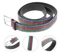 Pantaloni arcobaleno della cintura di rinestone Donnetta da donna con fibbia