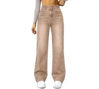 Pantaloni Baggy Fit Jeans Donna Neri Curvy Gamba Dritta Strappati Wide Leg Baggy Y2k Y2k Jeans Skinny Pantalone Donna Eleganti 2025 Push Up Taglie Forti Jeggings Cachi M