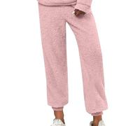 Pantaloni caldi in pile - pantaloni pigiama in pile da donna bottoms colore puro pantaloni semplici pantaloni comodi pantaloni di grandi dimensioni harem pantaloni casual pantaloni caldi spessi