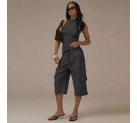 Pantaloni capri con laccio in vita, stile cottage core, casual, adatti per la primavera e l'estate L,M,S,XL,XSColore unicoTessuto intrecciato