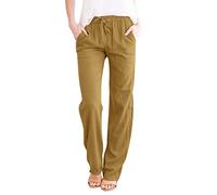 Pantaloni Capri corti da donna a 3/4, larghi, in cotone, con tasche laterali, vita pull-on, leggeri, comodi per estate, spiaggia, vacanze, viaggi, look quotidiano