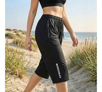 Pantaloni capri da donna ad asciugatura rapida, con vita elastica, pantaloni capri con tasche con zip per escursionismo e estate, jogger sportivi L,M,S,XL,XXL,XXXLBlocchi di colore,LettereTessuto intr