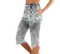 Pantaloni Capri stampati alla moda da donna, taglio slim, comodi e casual, attillati, perfetti per l'estate e tutti i giorni