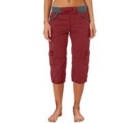 Pantaloni cargo Capri da donna, alla moda, a vita alta, aderenti, per escursionismo, attività all'aperto, taglie forti, pantaloni da jogging a 3/4 con tasche, vino, XL