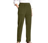 Pantaloni Cargo Caro femminile temperamento personalità Tinta unita Vita elastica a righe Gamba dritta Pantaloni casual Pantaloni in Velluto a coste per le Donne Leggings Termico in Velluto, Ag, XL