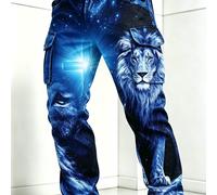 Pantaloni cargo casual da per , pantaloni a con completa di leone e a forma di croce, abbigliamento streetwear