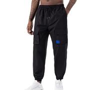 Pantaloni cargo casual da uomo, pantaloni da lavoro da combattimento, vita elastica, con coulisse, elasticizzati, pantaloni da jogging per camminare, escursionismo, multitasche, per campeggio, pesca