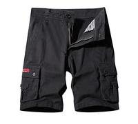 Pantaloni cargo Colore Personalità Design Cotone Moda Tinta unita Cuciture Pantaloncini Pantaloni Generali Allenamento Joggers Pantaloni della tuta per gli uomini, Nero , XXL