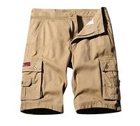Pantaloni cargo Colore Personalità Design Cotone Moda Tinta unita Cuciture Pantaloncini Pantaloni Generali Allenamento Joggers Pantaloni della tuta per gli uomini, cachi, M