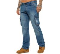 Pantaloni Cargo Combat Denim Casual Da Lavoro Enzo Tutte Le Taglie In Vita UK