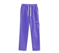 Pantaloni cargo da donna, a vita alta, leggeri, per escursionismo, jogging, ad asciugatura rapida, per allenamento, attività all'aperto, atletica, campeggio, con tasche, Viola scuro, 3XL