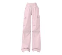 Pantaloni cargo da donna a vita alta, pantaloni da lavoro, a gamba larga, con tasche multiple, elastici, comodi, impermeabili, alla moda, per attività all'aria aperta, per il tempo libero, Colore