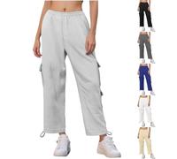 Pantaloni cargo da donna elasticizzati con tasche multiple pantaloni da jogging elasticizzati in vita per il tempo libero, pantaloni lunghi da corsa, pantaloni dritti da allenamento, stile Y2K