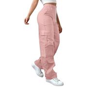 Pantaloni Cargo da donna Y2K di grandi dimensioni, pantaloni multitasche con cerniera classica, pantaloni da donna da jogging per il tempo libero in vita elastica, abbigliamento estivo, Streetwear a