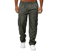 Pantaloni cargo da lavoro da uomo, casual, pantaloni da lavoro da combattimento con vita elasticizzata, pantaloni da jogging larghi, pantaloni sportivi leggeri e traspiranti, pantaloni da lavoro a