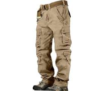 Pantaloni cargo da lavoro da uomo, pantaloni cargo da uomo, in cotone, per attività all'aperto, escursionismo, lavoro, ripstop, tattici, da combattimento, con 8 tasche, resistenti, multifunzione, da