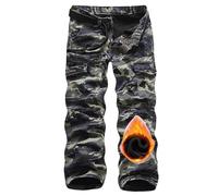 Pantaloni Cargo da Lavoro Foderati in Pile da Uomo, Pantaloni Termici Multitasche Pantaloni Tattici per Escursionismo, Camminata, Caccia, Campeggio Pantaloni Softshell