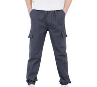 Pantaloni Cargo da Ragazzo Elasticizzati con Vita Elastica, Jogger in Twill per Bambini della Scuola (Grey, 12-13 Years)