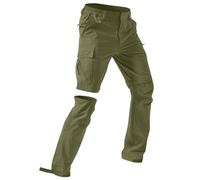 Pantaloni Cargo da Uomo 2 in 1 Convertibili Staccabili con Zip da Trekking Leggeri ad Asciugatura Rapida Traspiranti per Pesca Campeggio Safari Lavoro con Elastico in Vita Shorts o Pantaloni Lunghi da