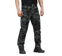 Pantaloni cargo da uomo Cascal di grandi dimensioni tinta unita laterali multi tasche pantaloni lunghi pantaloni cargo per gli uomini, Grigio scuro, M