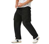Pantaloni cargo da uomo colorati multi tasca tubo dritto pantaloni cargo larghi sport fitness equitazione all'aperto allenamento jogging pantaloni della tuta per uomo, Nero , 3XL