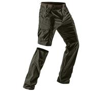 Pantaloni cargo da uomo, con cerniera, da trekking, 3XL, con tasche multiple, resistenti all'abrasione, in softshell, impermeabili, traspiranti, ad asciugatura rapida, estivi, Nero/verde, S