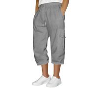 Pantaloni cargo da uomo con tasche in vita Pantaloni sportivi casual a tinta unita Pantaloni lunghi larghi Pantaloni sportivi Pantaloni sportivi, Grigio, L