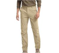Pantaloni cargo da uomo elasticizzati da lavoro, pantaloni casual staccabili, con tasche multiple, in tinta unita, leggeri, traspiranti, convertibili, per escursioni all'aperto, safari, cachi, 3XL