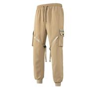 Pantaloni Cargo da Uomo Elasticizzati Lunghi Larghi con Tasche da Ciclismo Leggeri in Tessuto Sottile Tinta Unita Joggers Stile Casual Elastico in Vita per Escursionismo Pantaloni Sportivi