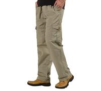 Pantaloni cargo da uomo elasticizzati, taglie forti, elasticizzati, con elastico in vita e tasche, invernali, per il tempo libero, elasticizzati, in cotone, per il tempo libero, con coulisse, per