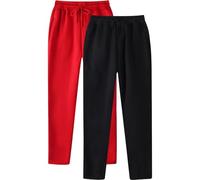 Pantaloni cargo da uomo, gamba dritta, casual, da lavoro, per l'uso quotidiano, comodi, leggeri, per primavera, estate, autunno, cargo (rosso, M), Colore: rosso, XXL