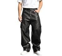 Pantaloni Cargo da Uomo, Gamba Larga, Modello Ampio | Pantaloni Tuta Uomo Apribili Lateralmente Palestra Alla Felpato Moda Bretelle Bootcut Incorporate La È Tascone Outsider