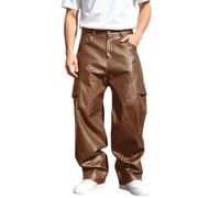 Pantaloni Cargo da Uomo, Gamba Larga, Modello Ampio | Pantaloni Tuta Uomo Apribili Lateralmente Palestra Alla Felpato Moda Bretelle Bootcut Incorporate La È Tascone Outsider