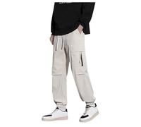 Pantaloni cargo da uomo, larghi, casual, alla moda, per il tempo libero, con tasche extra grandi, per hip hop, jogger giapponese, streetwear, alla moda, perfetta vestibilità alla moda nella vita di