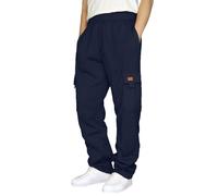 Pantaloni cargo da uomo, lunghi cargo, pantaloni da jogging in cotone, traspiranti, pantaloni sportivi da uomo, caldi, pantaloni sportivi con tasche, #2-b - Marine, 5XL