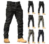 Pantaloni cargo da uomo mimetici slim fit pantaloni da lavoro rip-stop pantaloni da combattimento pantaloni da trekking mimetici elasticizzati militari tattici pantaloni elasticizzati in vita casual