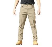 Pantaloni Cargo Da Uomo Multitasche Cerniera Sottile Da Combattimento Da Lavoro Impermeabili Militari Tattici Pantalone Lungo Caldo Resistente e Comodo per Outdoor Trekking Utility (1-Khaki, XXXXL)