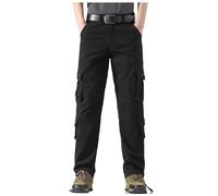 Pantaloni cargo da uomo Pantalon décontracté d'extérieur à Jambe Droite Pour Hommes Avec plusieurs poches et Pantalon de Travail Ample, Nero , 42