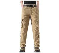 Pantaloni cargo da uomo Pantalon décontracté d'extérieur à Jambe Droite Pour Hommes Avec plusieurs poches et Pantalon de Travail Ample, cachi, 38