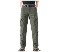 Pantaloni cargo da uomo Pantalon décontracté d'extérieur à Jambe Droite Pour Hommes Avec plusieurs poches et Pantalon de Travail Ample, verde, 39
