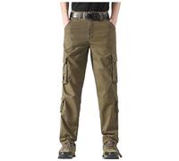 Pantaloni cargo da uomo Pantalon décontracté d'extérieur à Jambe Droite Pour Hommes Avec plusieurs poches et Pantalon de Travail Ample, giallo., 42