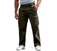 Pantaloni cargo da uomo, pantaloni cargo comodi, in tinta unita, per il tempo libero, leggeri, vestibilità comoda, sportivi, Y2K, Hip Hop, Streetwear, O verde dell'esercito, M