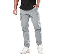 Pantaloni cargo da uomo per attività all'aperto, escursionismo, corsa, arrampicata, con coulisse, gamba dritta, pantaloni da lavoro con cerniera, atletica, viaggi, primavera, autunno, casual