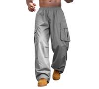Pantaloni cargo da uomo, per il tempo libero, comodi, estivi, con elastico in vita, biondo cenere chiaro, XL
