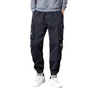 Pantaloni cargo da uomo Taglia Sport Allentato Plus Nine Pantaloni Cargo Uomo Pantaloni Casual Pantaloni da uomo Tasche Outdoor Escursionismo Lavoro Pantaloni della tuta, Nero , M