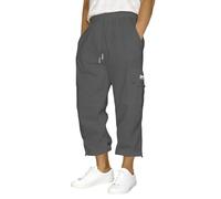 Pantaloni cargo da uomo tasche in vita Sport Casual Pantaloni solidi Pantaloni lunghi larghi Tasche Outdoor Escursionismo Lavoro Pantaloni della tuta, Grigio scuro, L