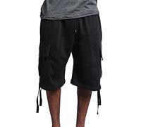 Pantaloni cargo da uomo Tethered per il tempo libero sport corsa allenamento fitness cinque punti pantaloni sportivi pantaloni sportivi pantaloni sportivi pantaloni della tuta, Nero , 3XL
